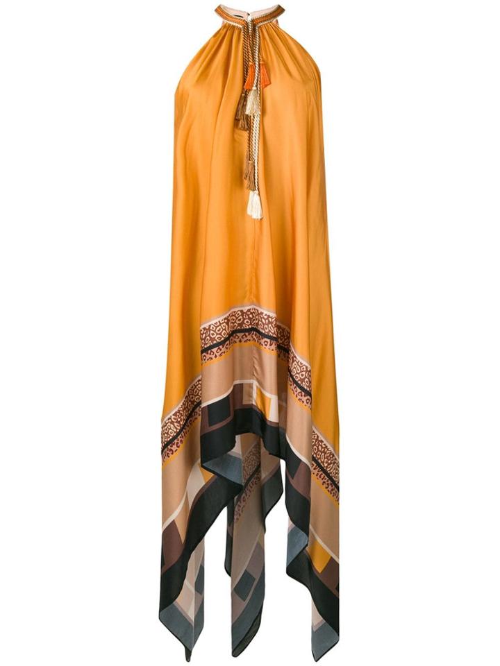 Just Cavalli Tassel Neck Asymmetric Dress - Brown