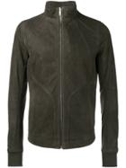 Rick Owens Zipped Leather Jacket - Grey