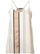 Striped Tank Top - Women - Nylon/acetate - L, Nude/neutrals, Nylon/acetate, Roberto Collina