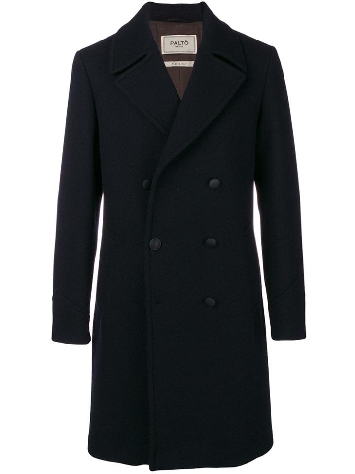 Paltò Classic Double-breasted Coat - Blue