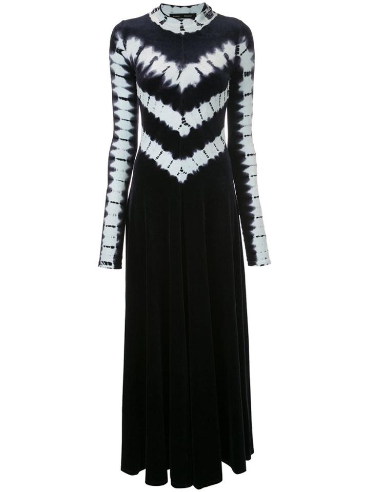 Proenza Schouler Tie Dye Velvet Long Sleeve Dress - Black