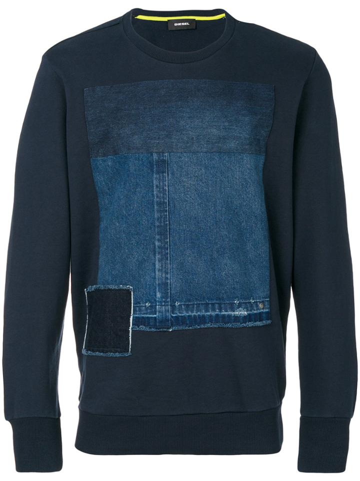 Diesel Denim Patch Sweatshirt - Blue