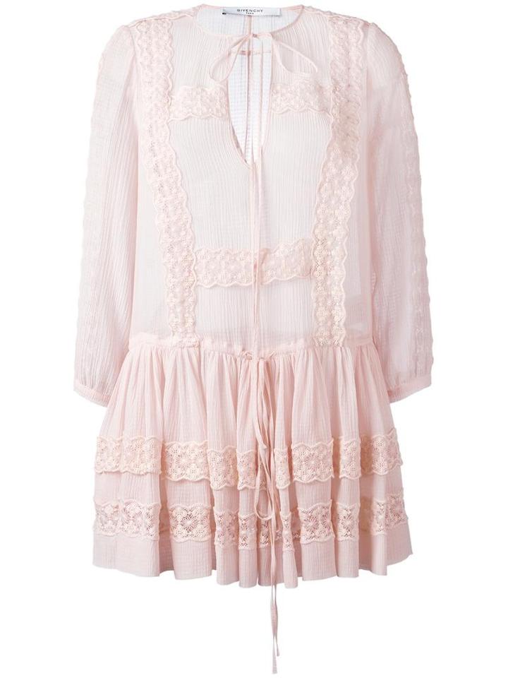 Givenchy Broderie Anglaise Trim Top, Women's, Size: 34, Pink/purple, Cotton/silk