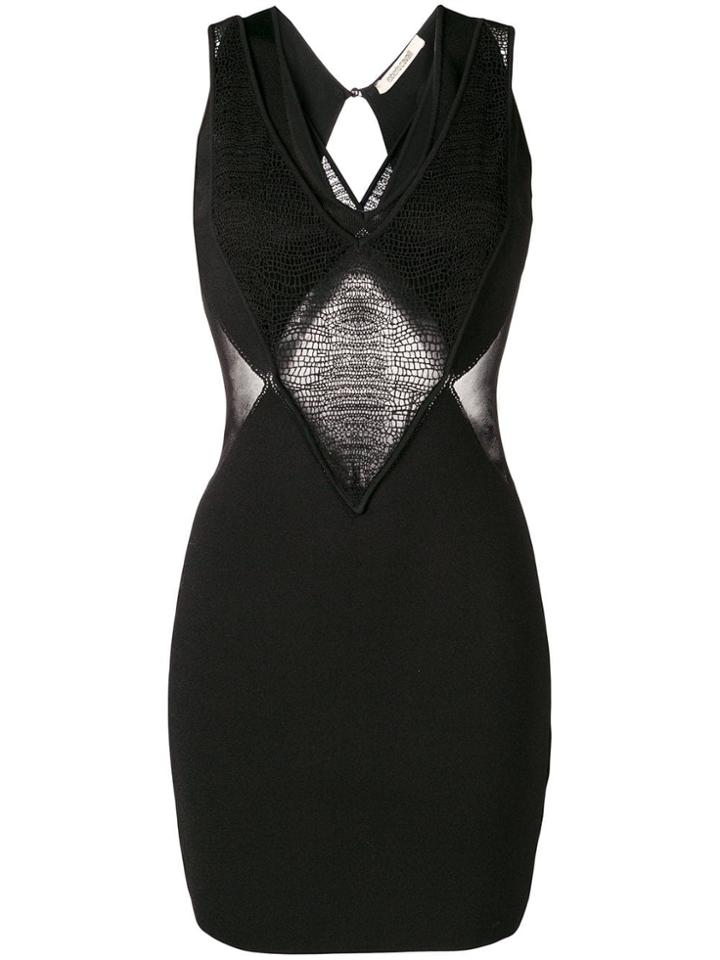 Roberto Cavalli Lizard Mini Dress - Black