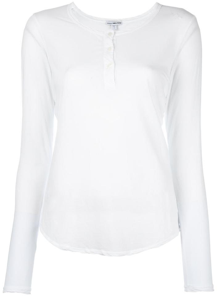 James Perse Henley T-shirt, Women's, Size: Large, White, Cotton