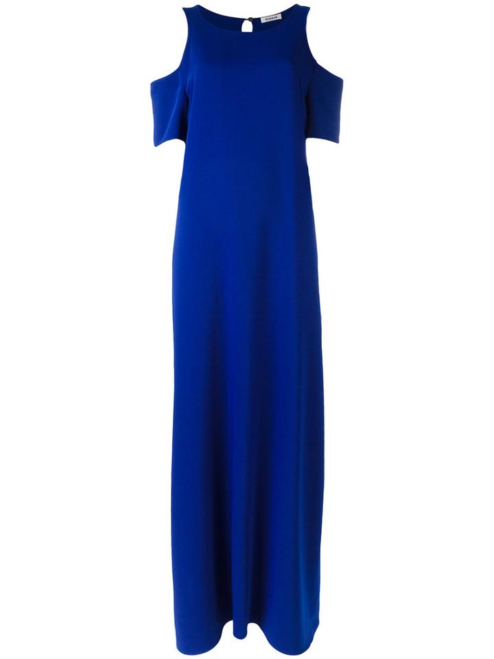 P.a.r.o.s.h. Cold Shoulder Dress, Blue, Polyester