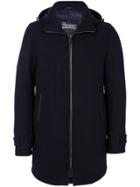 Herno Single Breasted Zipped Coat - Blue