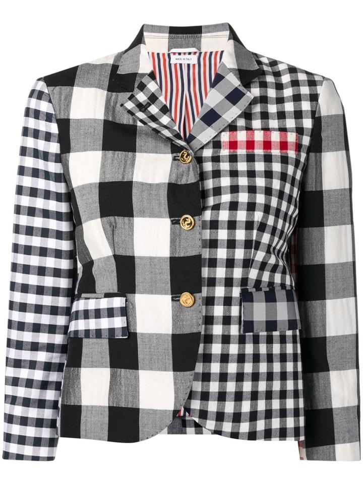Thom Browne Fun-mix Gingham Check Sport Coat - Blue