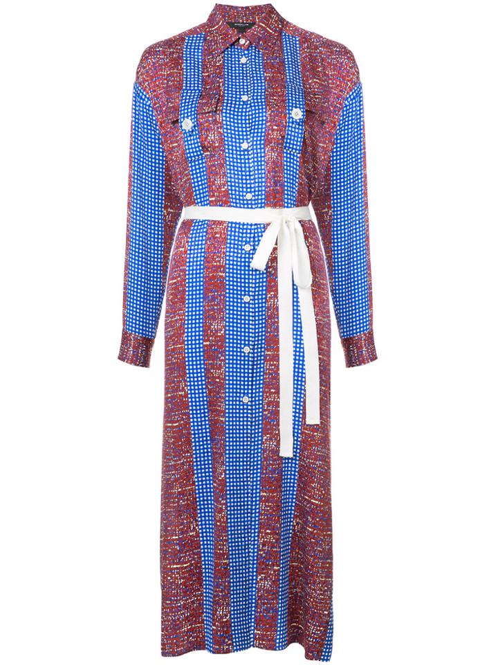 Derek Lam Pattern Panel Stripe Tunic Dress - Red