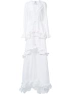 Rosie Assoulin Twist Ruffle Drawstring Dress, Women's, Size: 6, White, Cotton