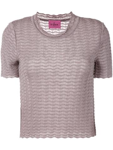 D'enia Textured Knit T-shirt - Pink & Purple