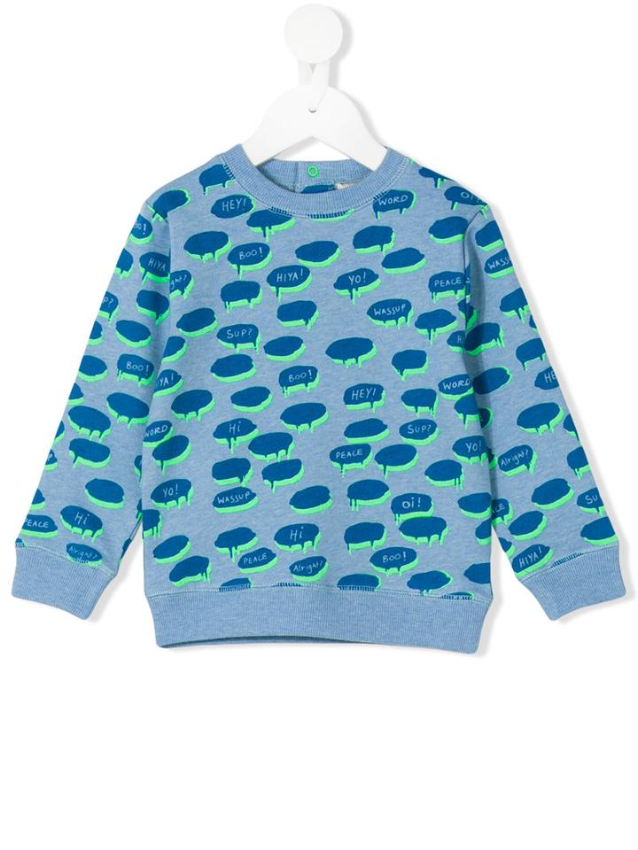 Stella Mccartney Kids - Speech Balloon Print Sweatshirt - Kids - Cotton - 18 Mth, Toddler Boy's, Blue
