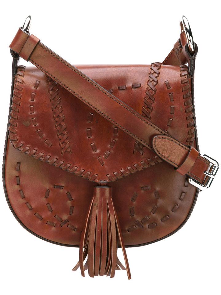 Alberta Ferretti - Woven Tassel Satchel - Women - Calf Leather - One Size, Brown, Calf Leather