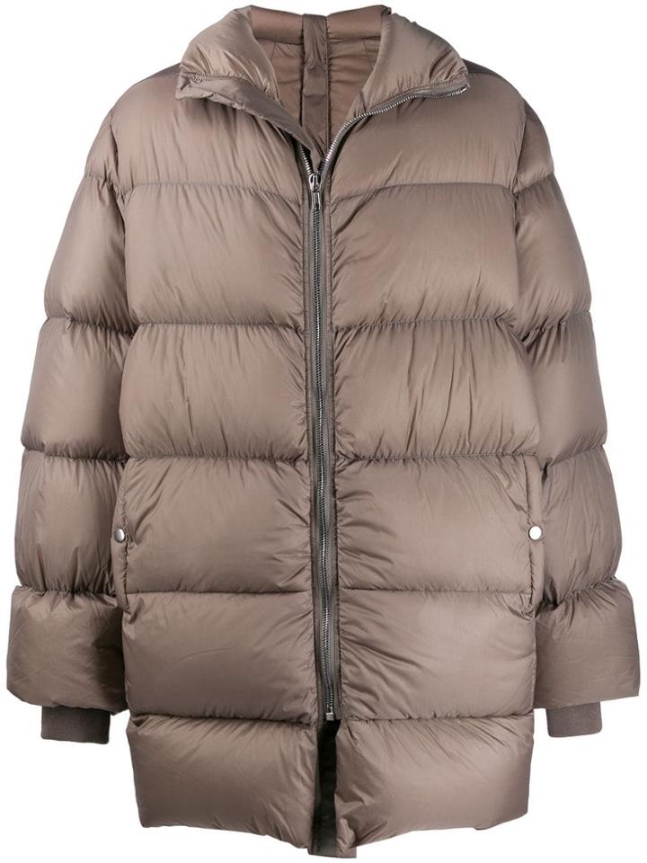 Rick Owens Mid-length Padded Coat - Neutrals