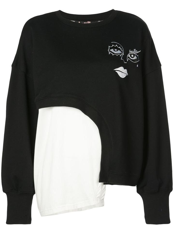 Haculla Witch Hybrid Asymmetric Sweatshirt - Black