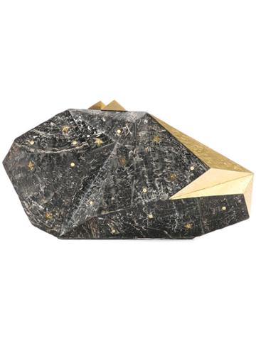 Nathalie Trad Faceted Clutch Bag - Black