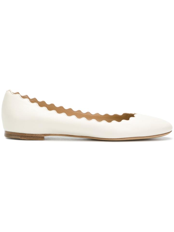 Chloé Lauren Scalloped Pumps - White