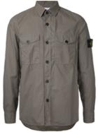 Stone Island - Logo Patch Shirt - Men - Cotton/polyester - Xl, Green, Cotton/polyester