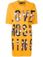 Love Moschino Cheerleader Logo Print T-shirt Dress - Yellow