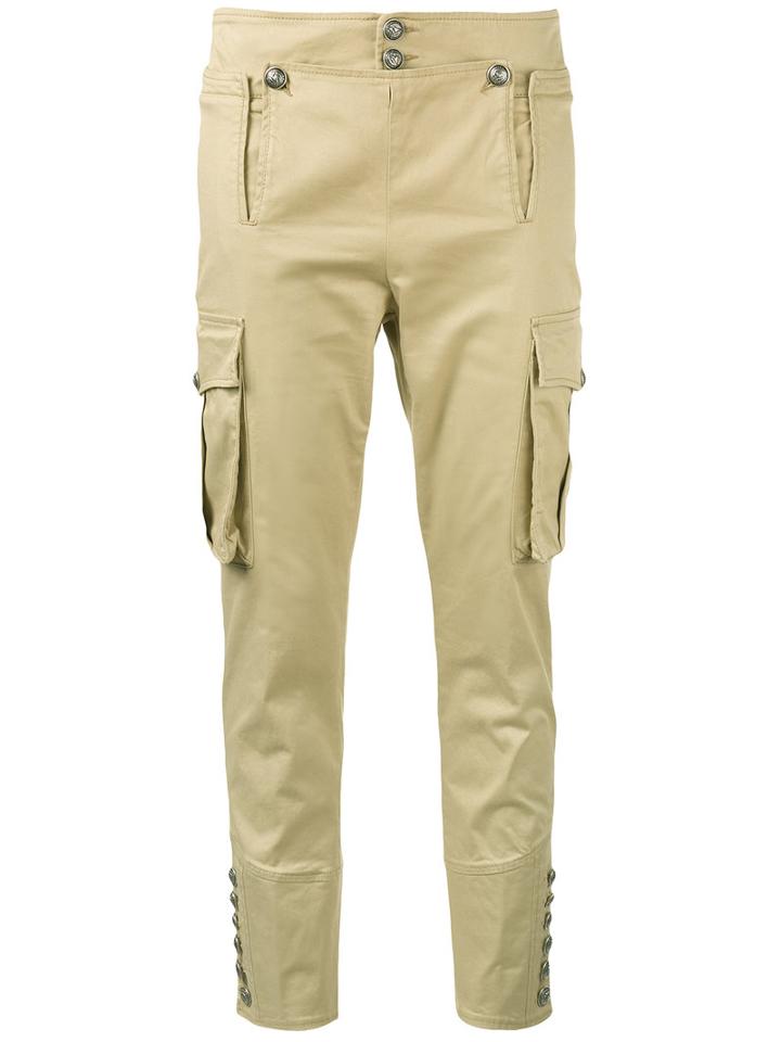 Dsquared2 Livery Trousers, Women's, Size: 38, Nude/neutrals, Cotton/spandex/elastane
