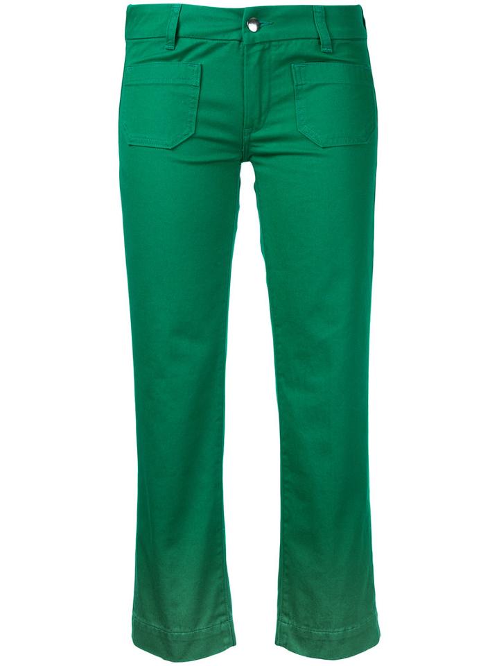The Seafarer - Cropped Jeans - Women - Cotton - 29, Green, Cotton