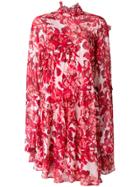 Brognano Floral Print Ruffled Dress - Red