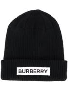 Burberry Kids Logo Patch Beanie Hat - Black