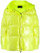 Goose Tech Patent Hooded Padded Jacket - Yellow