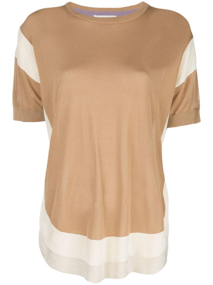 Tsumori Chisato Contrast Flared Top - Brown