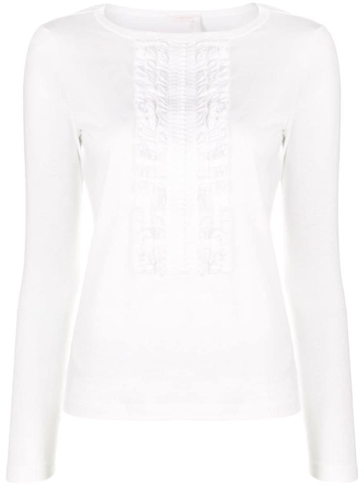 See By Chloé Slim-fit Ruffle Detail Top - White