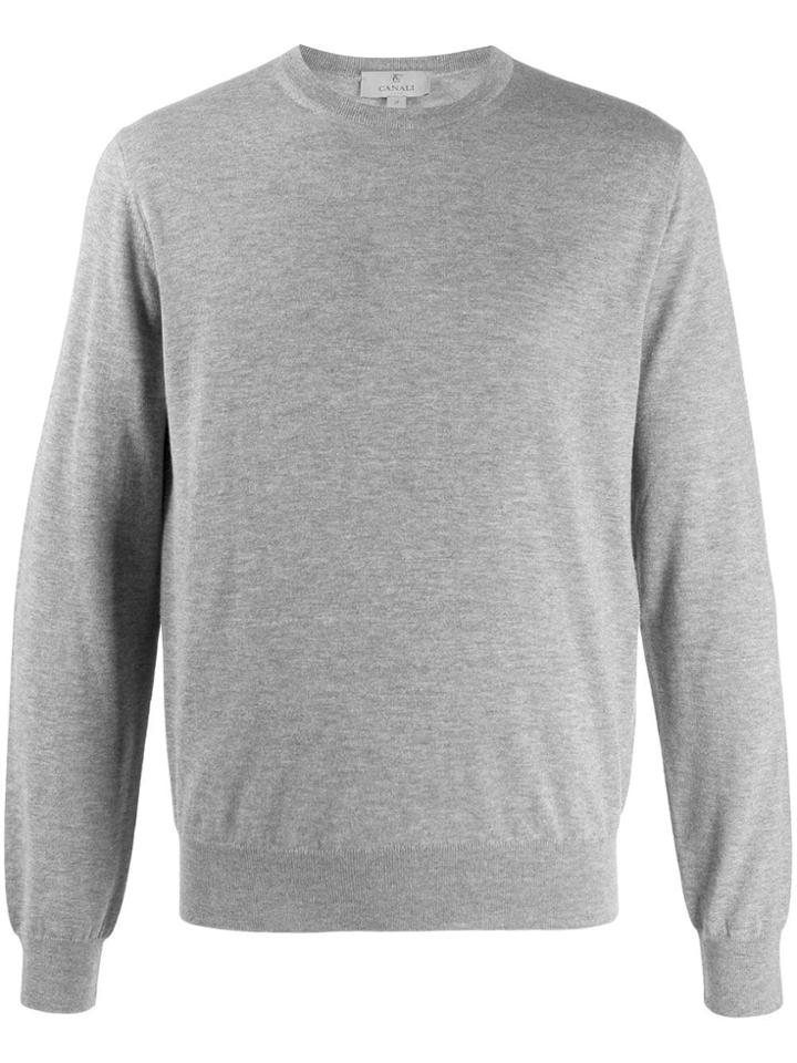 Canali Crew-neck Cashmere Jumper - Grey