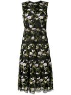 Giambattista Valli Sleeveless Floral Embroidered Dress, Women's, Size: 46, Black, Silk/cotton/polyamide/viscose