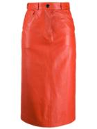Paul Smith Leather Pencil Skirt - Orange