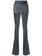 Andrea Bogosian Flared Panelled Trousers, Women's, Size: G, Grey, Polyamide/spandex/elastane
