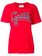 Gaelle Bonheur Beaded Logo T-shirt - Red