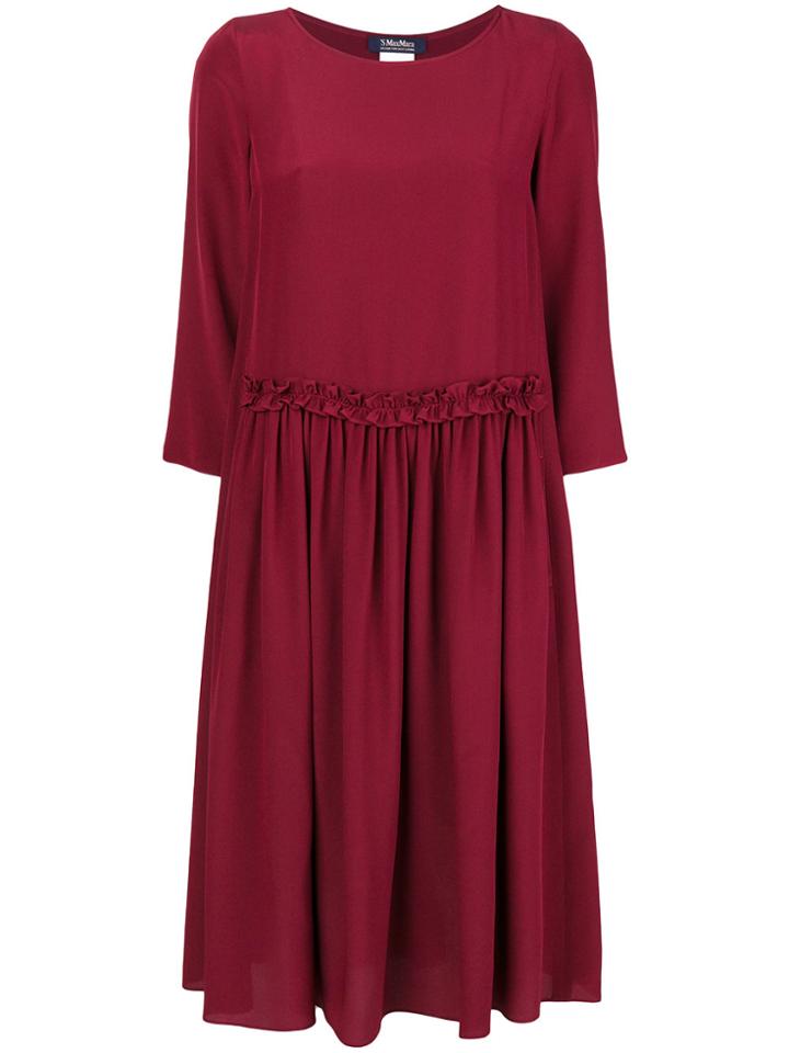 's Max Mara Ruffled Waist Shift Dress - Red