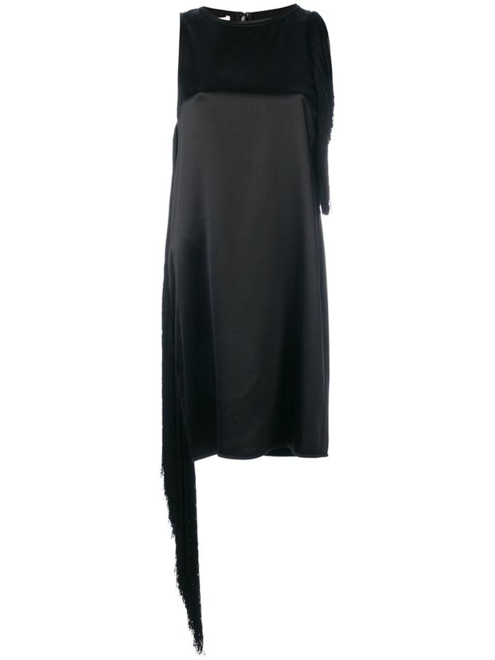 Helmut Lang Fringed Mini Shift Dress - Black