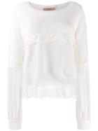 Twin-set Lace Hem Sweater - White