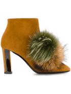 Pollini Pom Pom Detail Boots - Brown
