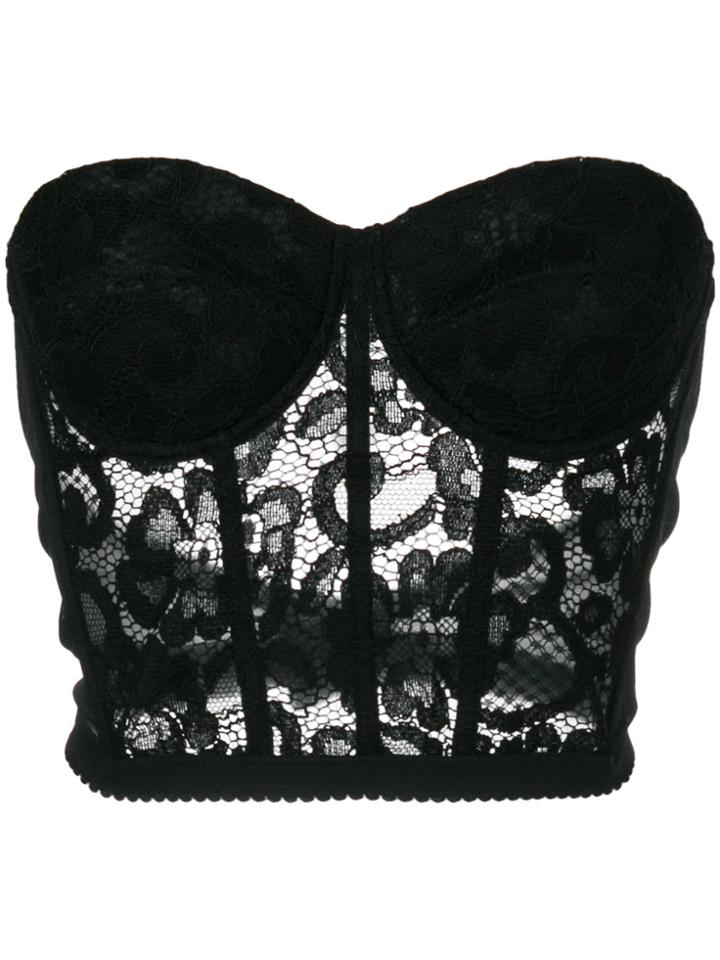 Moschino Lace Cropped Corset - Black