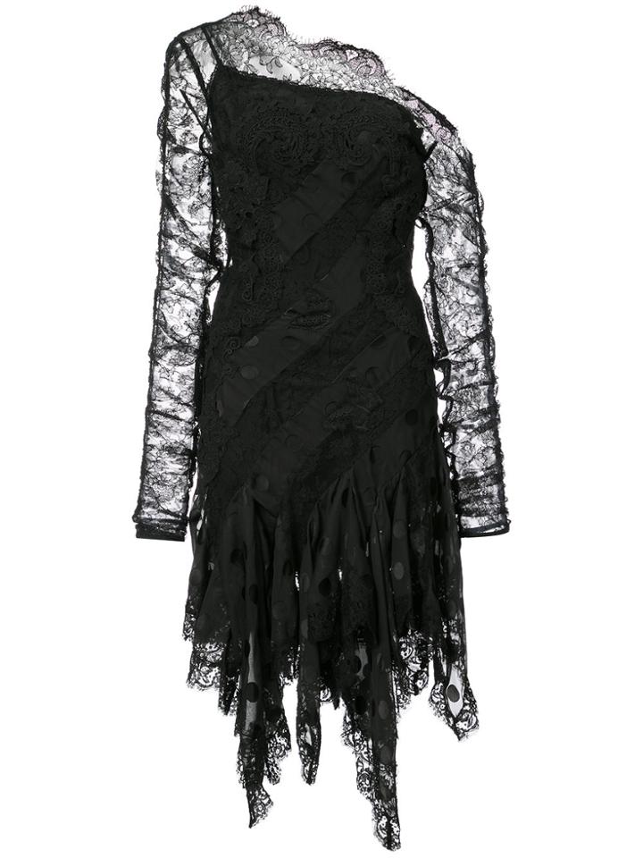 Zimmermann Asymmetric Lace Dress - Black