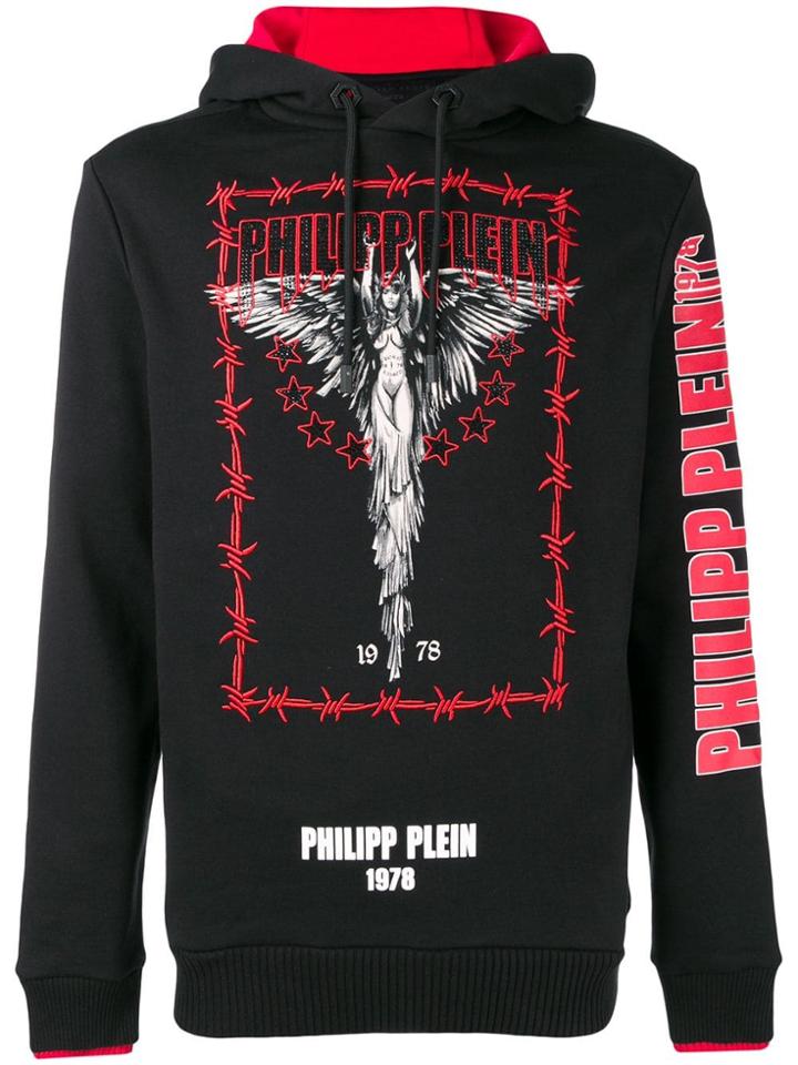 Philipp Plein Gothic Angel Print Hoodie - Black