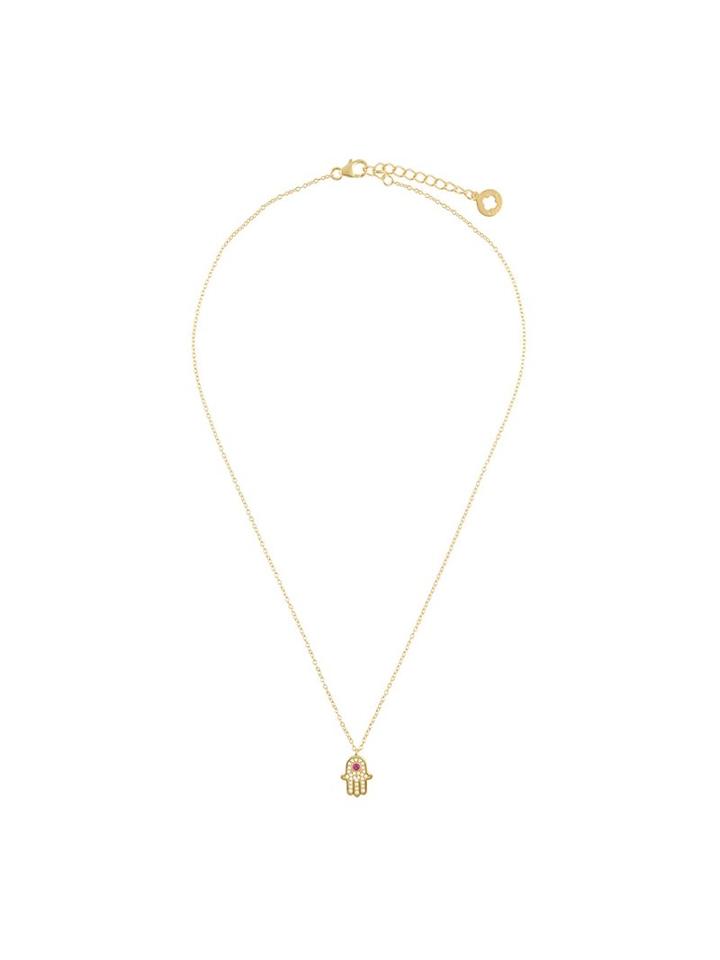 Nialaya Jewelry Hamsa Hand Pendant Necklace, Women's, Yellow/orange