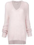 Dion Lee V-neck Jumper - Pink & Purple