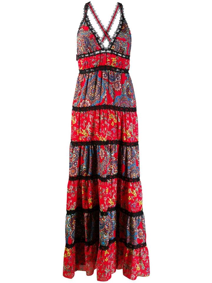 Alice+olivia Floral Print Maxi Dress - Red
