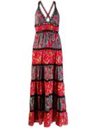Alice+olivia Floral Print Maxi Dress - Red