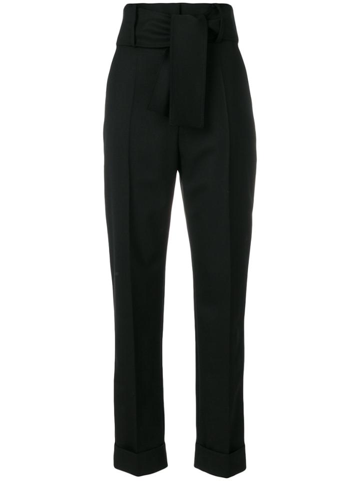 Sara Battaglia Belted Waist Trousers - Black