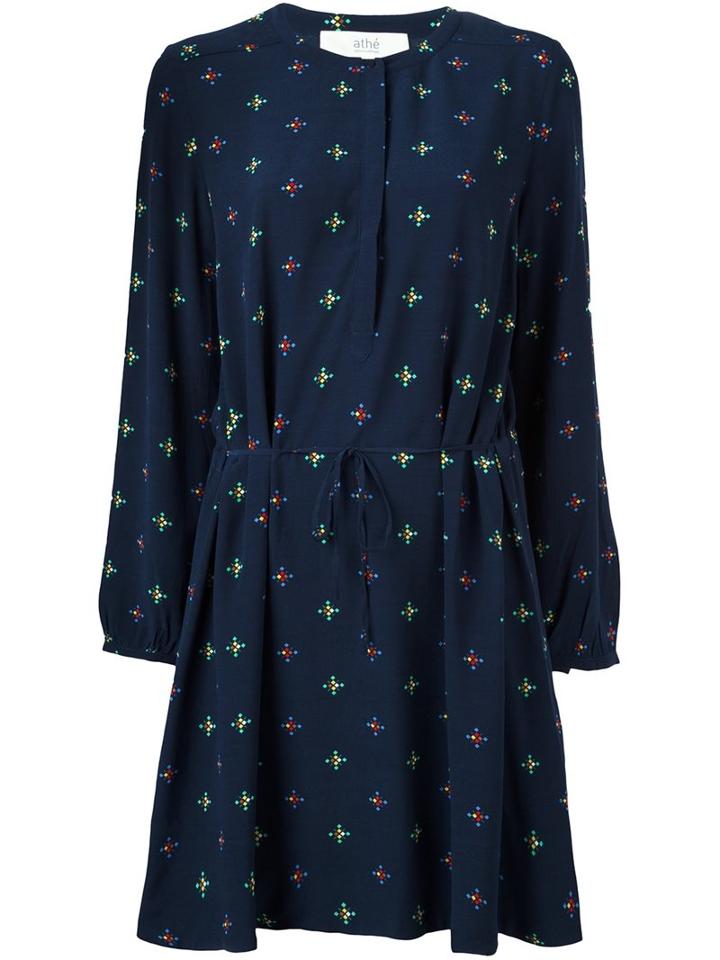 Vanessa Bruno Athé Geometric Print Shirt Dress, Women's, Size: 38, Blue, Viscose
