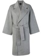 Theory Belted Single Breasted Coat - Grey