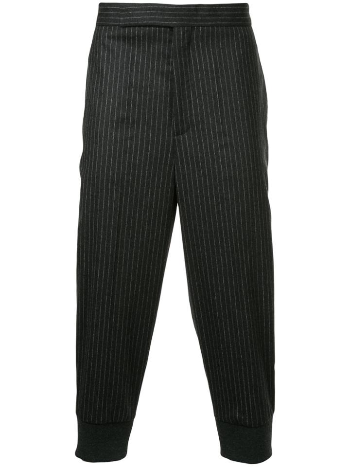 Neil Barrett Pinstriped Cropped Trousers - Grey